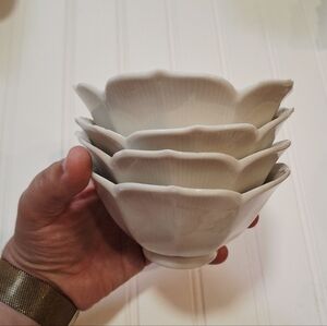 Vintage White Japanese Porcelain Bowls (4)